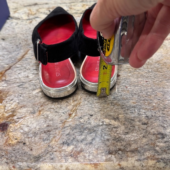 Stuart Weitzman Black Suede flats. Red leather interior. - Picture 2 of 7